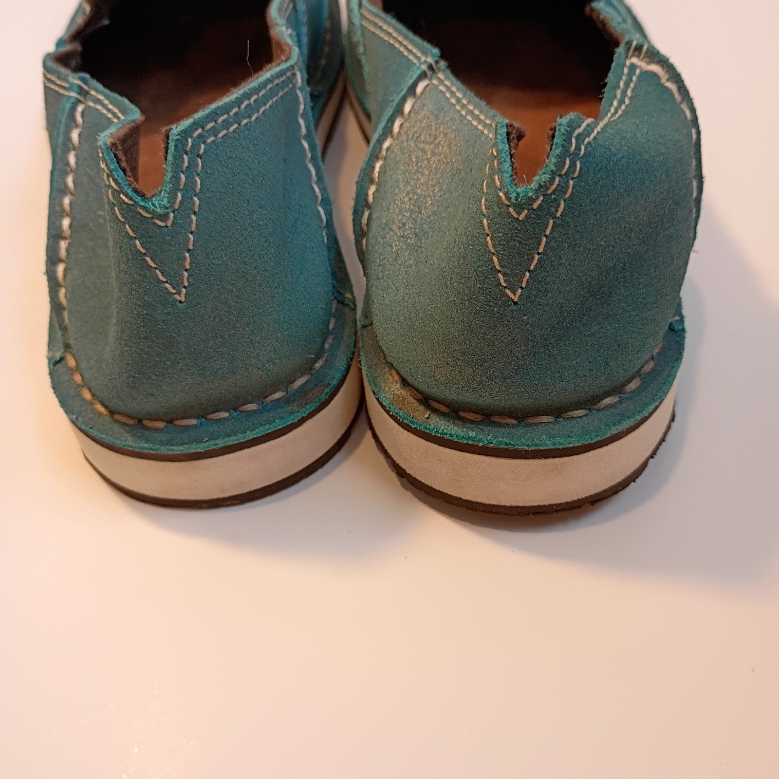 Ariat Cruiser Turquoise Teal Suede Longhorn Floral Slip On Shoes Womens Loafers