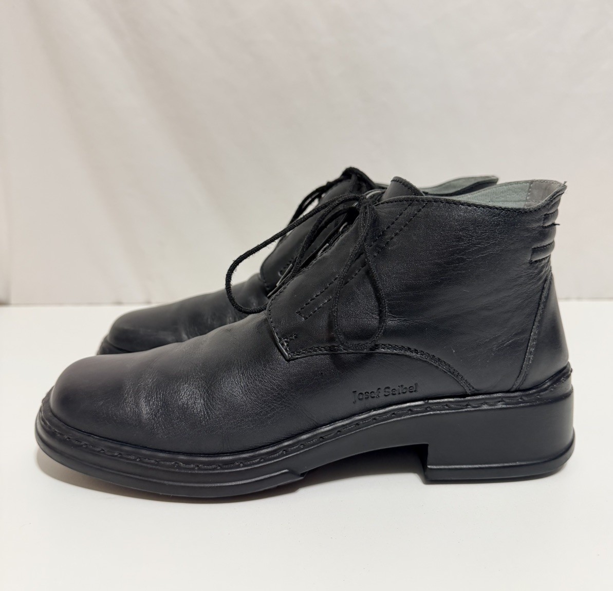 Josef Seibel Black Leather Boots Men’s Size US 8, UK 7.5, EU 41