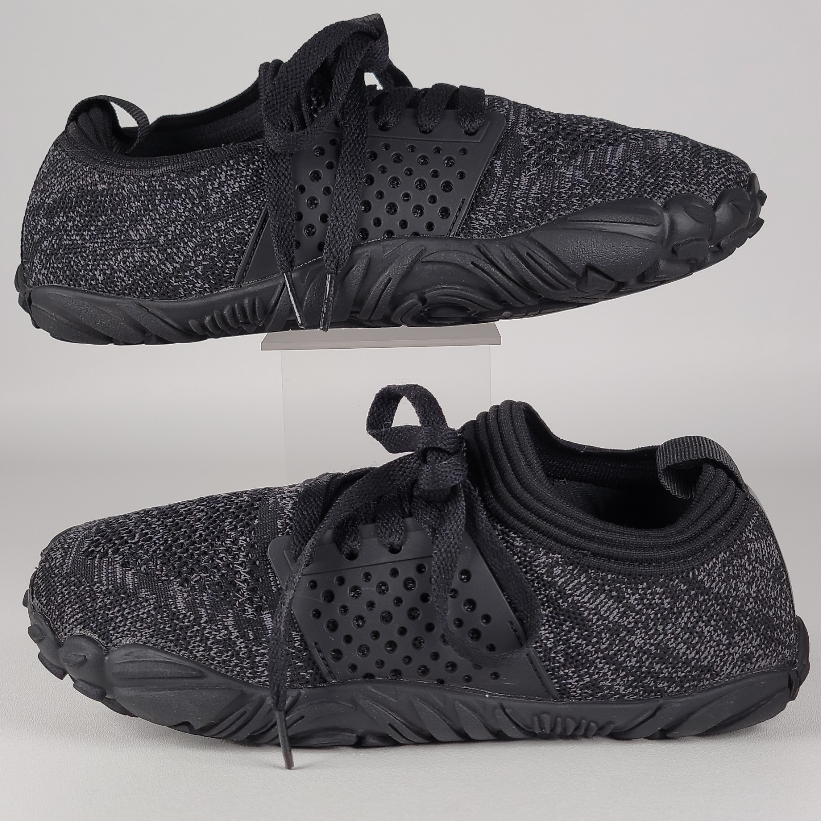 Sports Womens Sneaker Water Shoe Black Mesh Slip On Laces Round Toe EUR 37