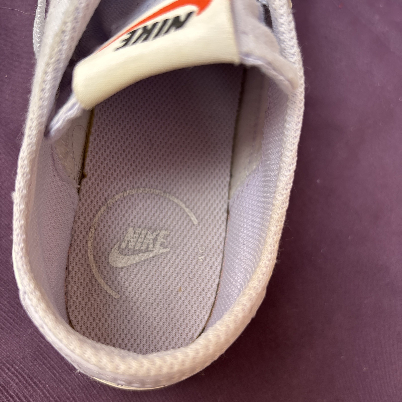 Nike light LAVENDER canvas tennis shoes 4 .5 kicks runners pastel back to school