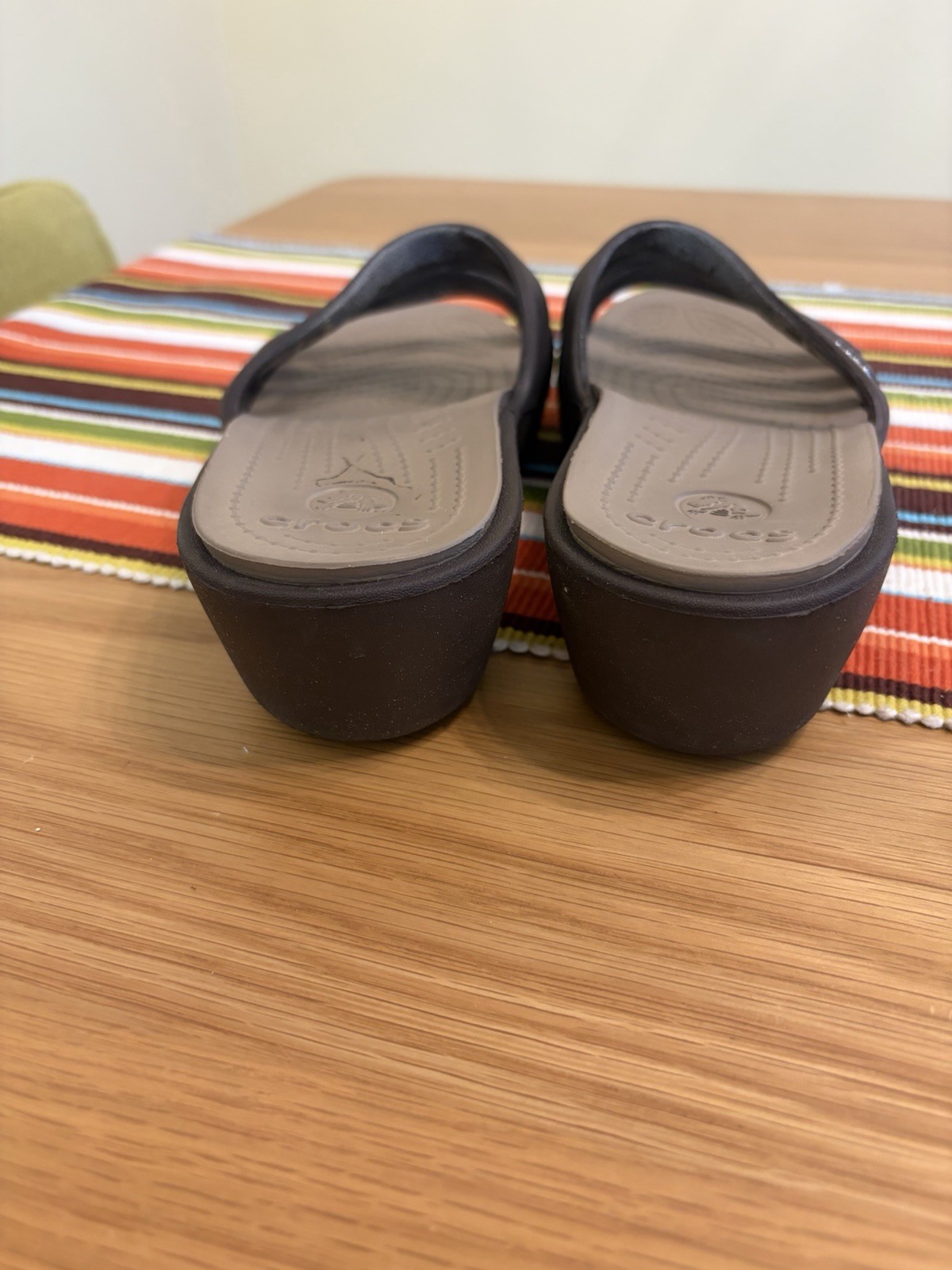 Crocs Rhonda Wedge Slide On Sandals Charcoal Women’s Size 8