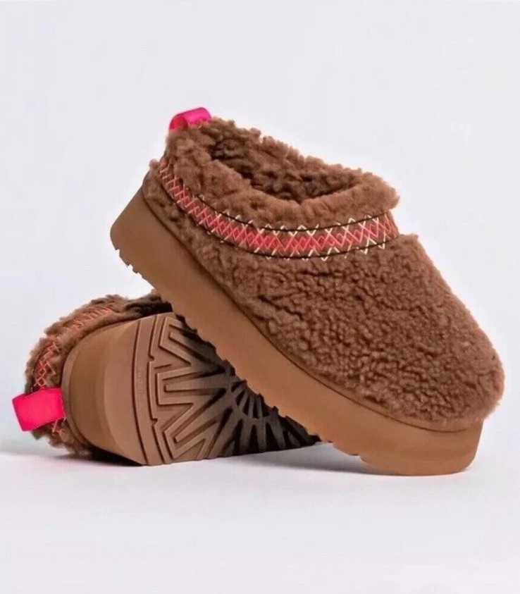 Ugg Tazz Braid Platform Slippers Hardwood Size 9 EUC!