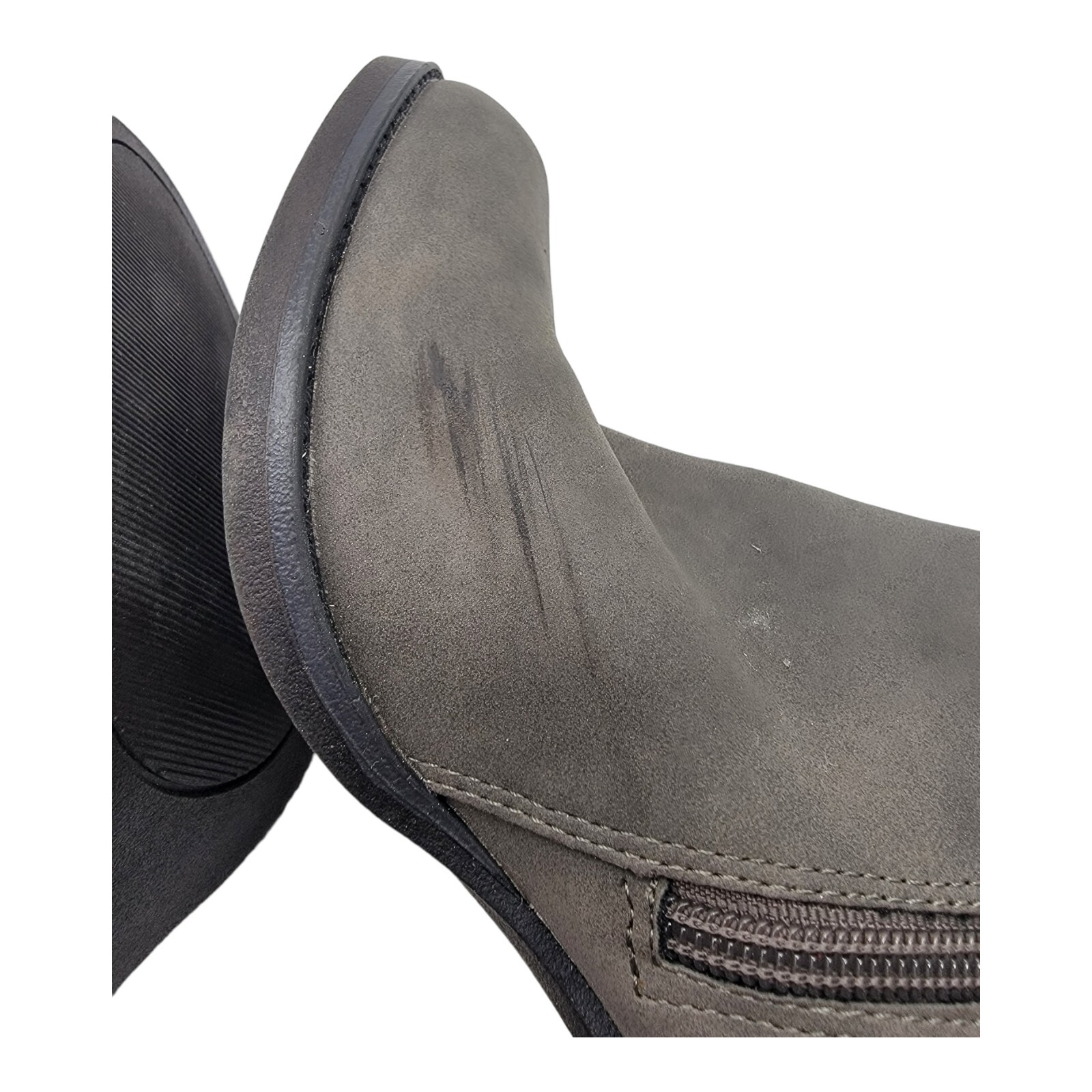 Sugar Shoes Womens 6.5 Gray SGR-Haulk PU Zipper Heels Booties Casual Party