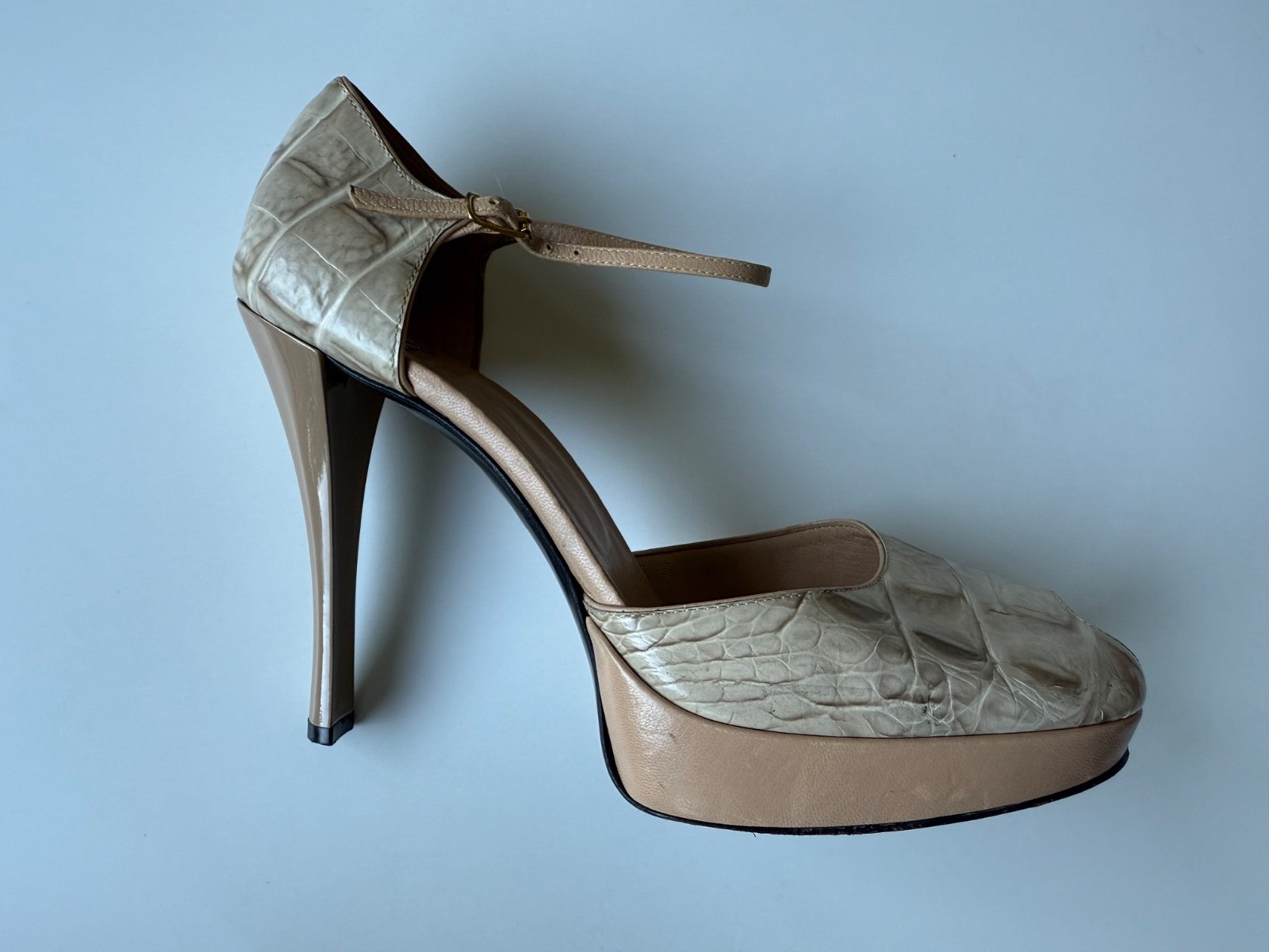 CASADEI Platform Ankle Strap High Heels Sz 7.5