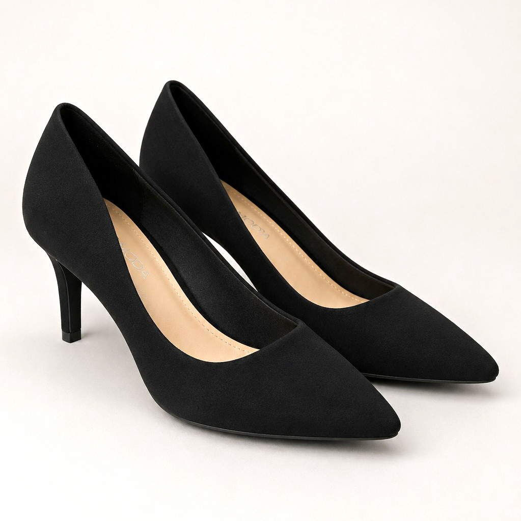 TOP MODA Women’s Black Solid Pointed Toe Slip On Stiletto Pumps Size 8.5