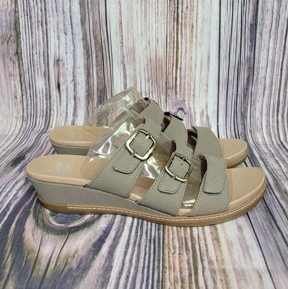 Dansko Allyson Stone Textured Nubuck Slide Sandal Adjustable Slide New 41 EU