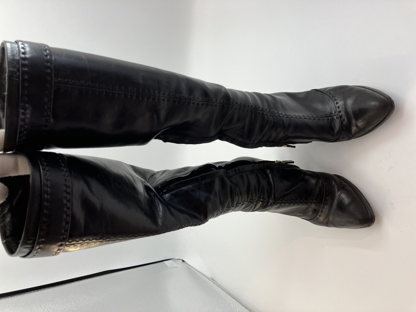 LOUIS VUITTON leather long boots black (EU 35.5)(US 5.5)(22.5 cm)(8.86 inch)…