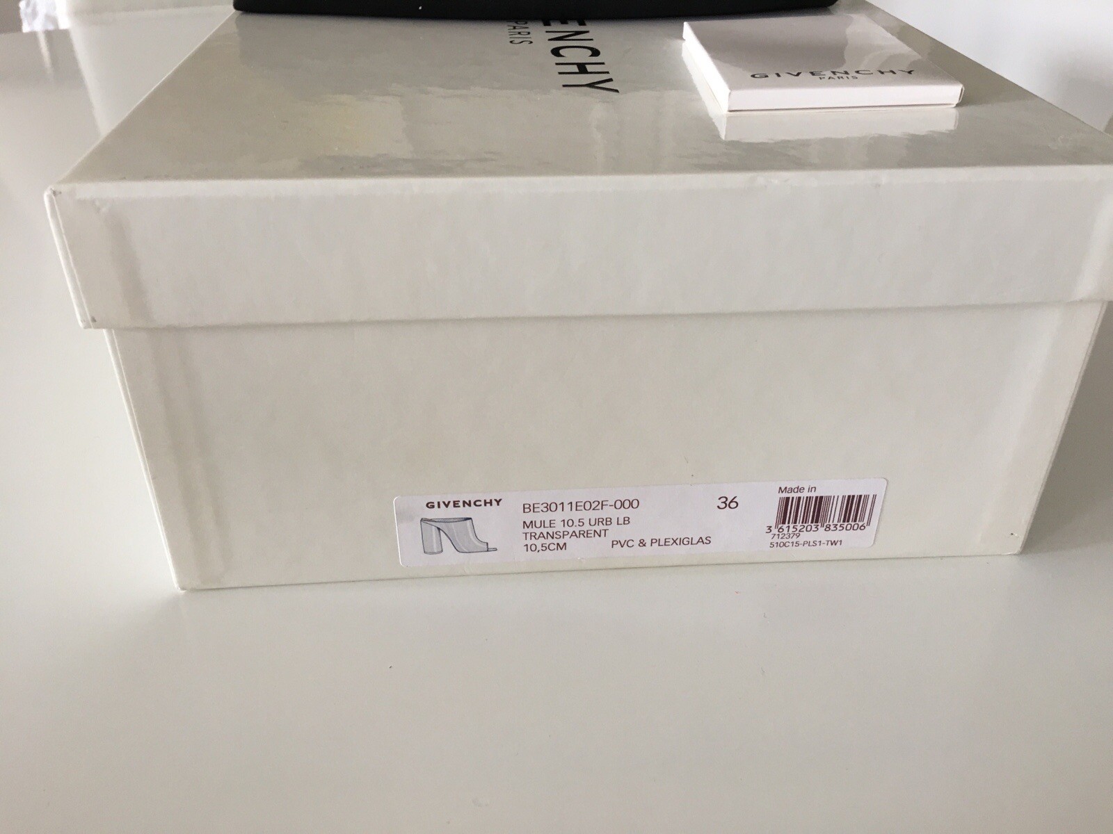 NWT GIVENCHY PVC PLEXIGLAS TRANSPARENT MULE HEEL SHOES SIZE IT 36 US 6