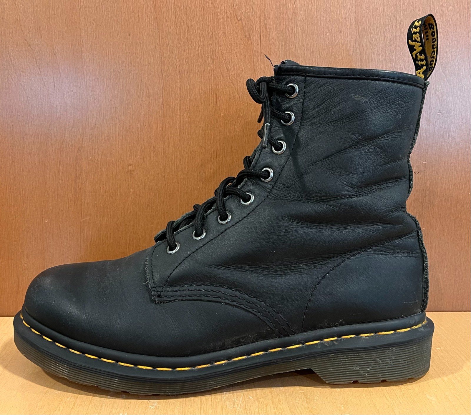 Dr. Martens 1460 Combat Boots Black Smooth Leather Doc Martens AW004 Women 9
