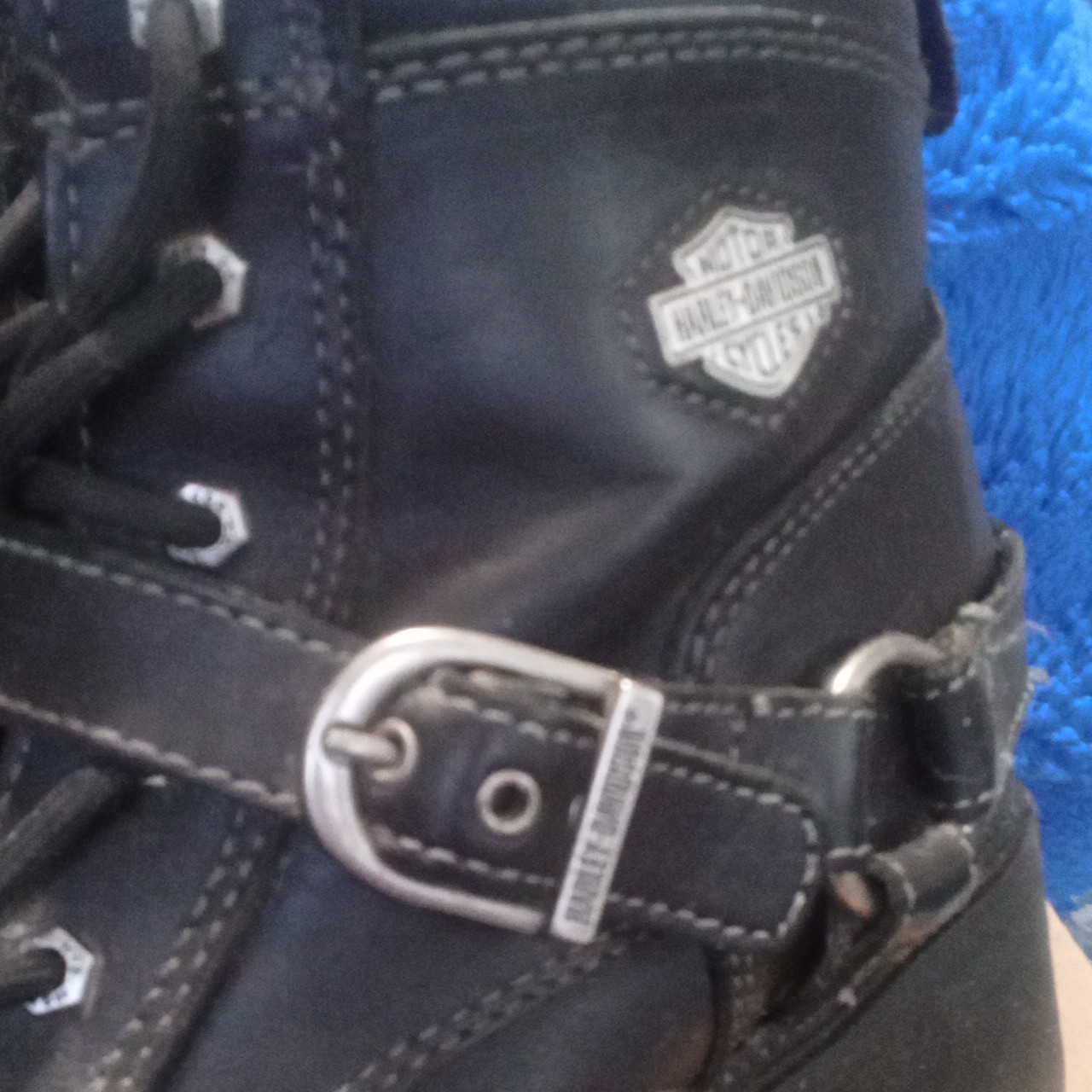 Women’s Harley-Davidson Black Leather Boots Size 11 (Well Loved)