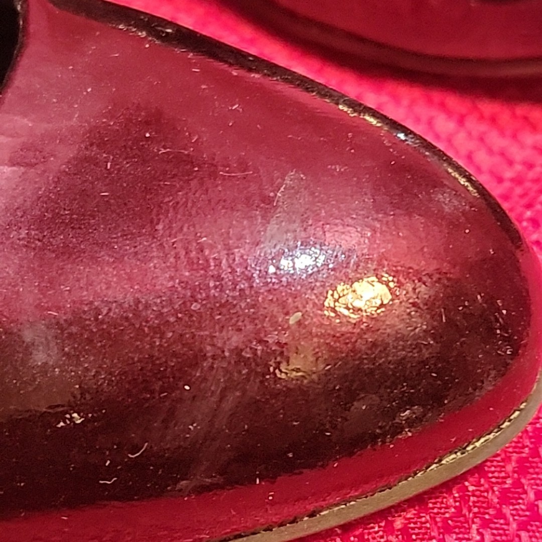 NEIMAN MARCUS Patent WINE / BURGUNDY Wedge Heel SHOES Size 6.5 leather 37 (?) eu