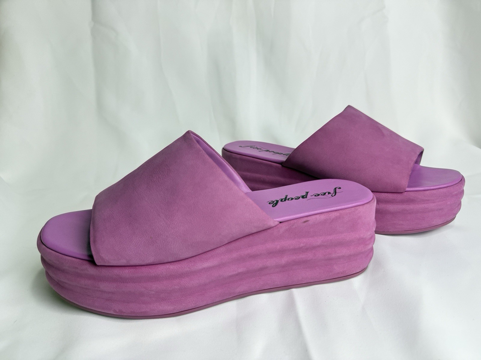 Free People Women’s Harbor Flatform Sandals Fuschia Flirt Size US 9 EU 40