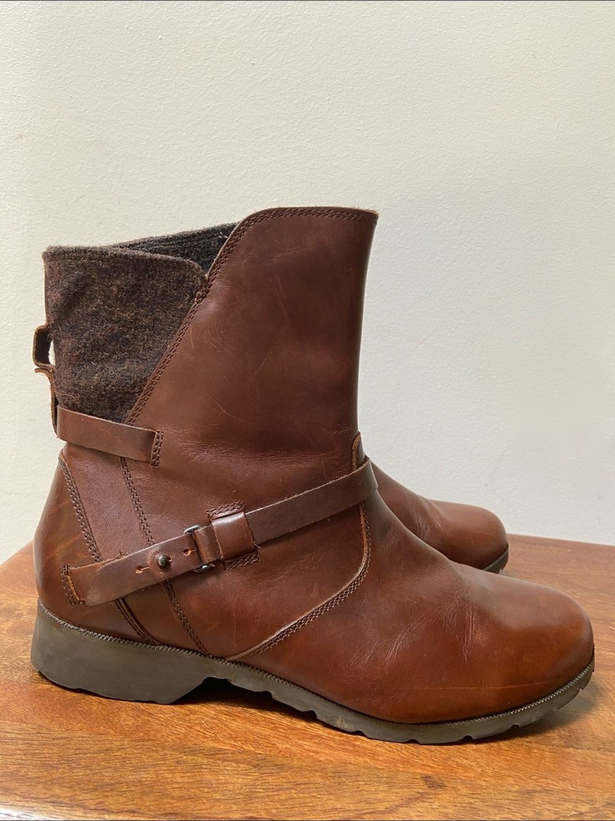 Teva De La Vina Wool Leather Ankle Boots Waterproof