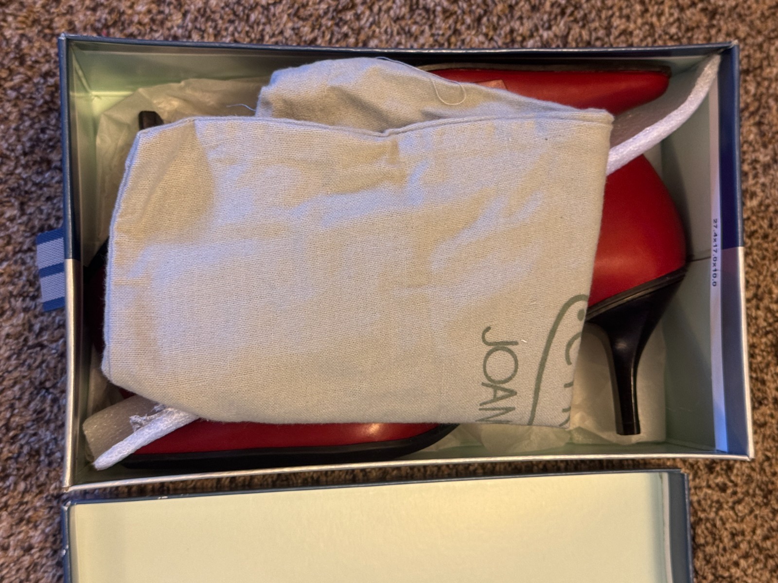 NIB Circa Joan & David CJ Calliope Red Leather Pumps Sz 7M Deadstock w/ Dust Bag