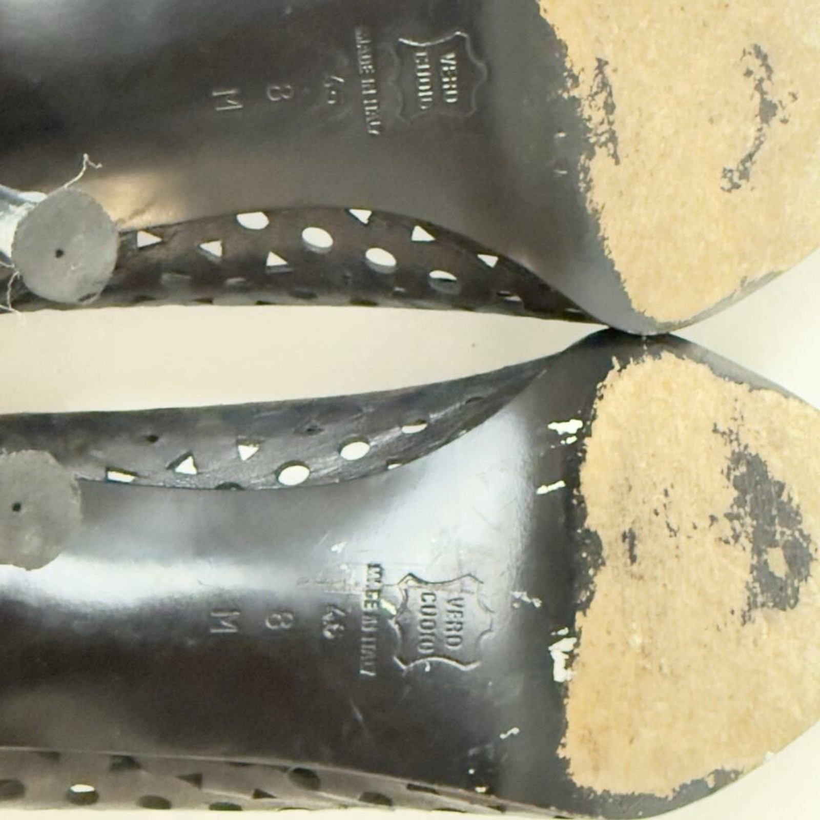 Vintage Via Spiga 8M Made in Italy Pumps Stiletto Black Leather Cutout Bow Y2K