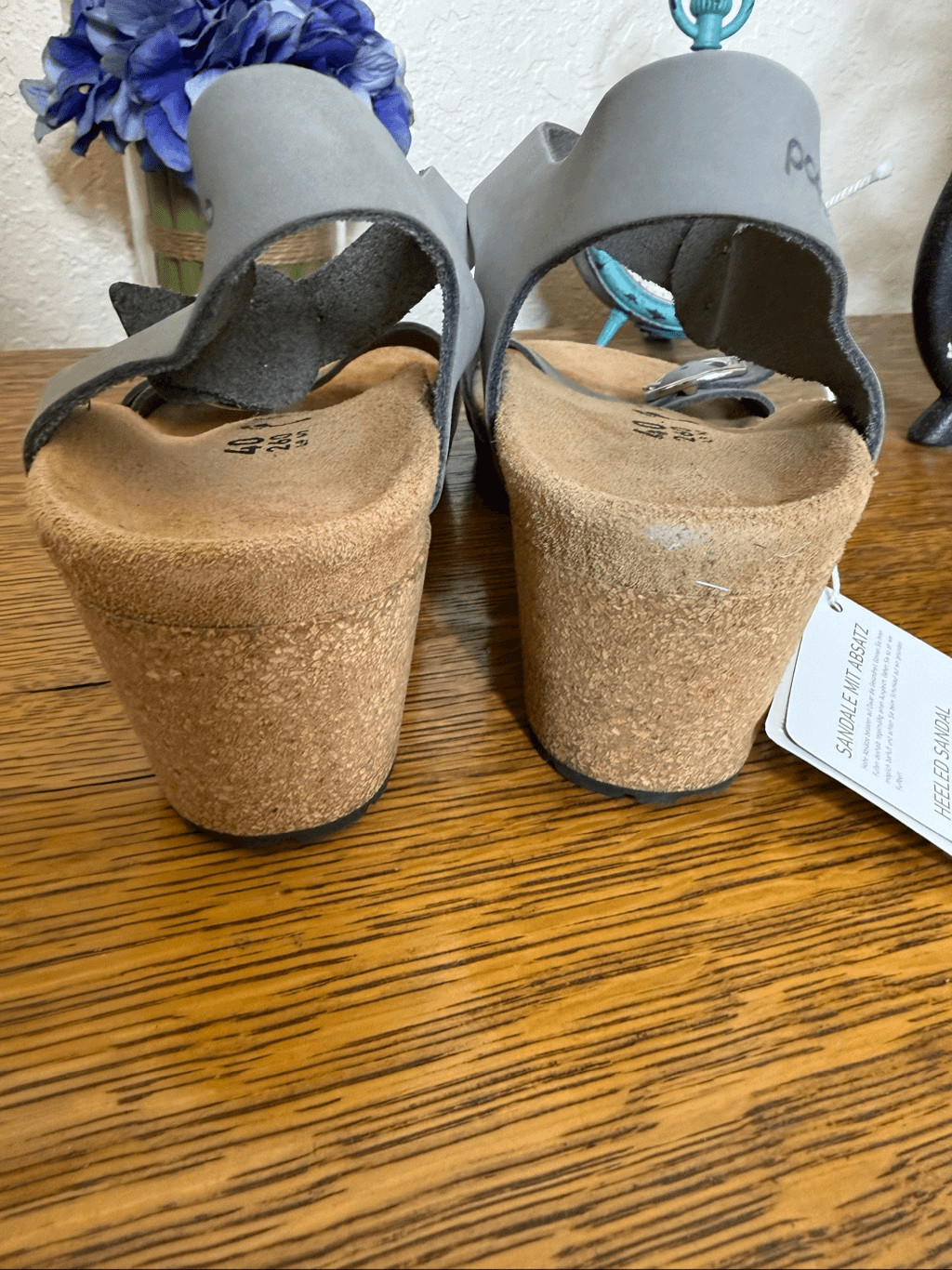 NEW Papillio by Birkenstock Soley Ring-Buckle Wedge Sandal in Dove Gray NIB