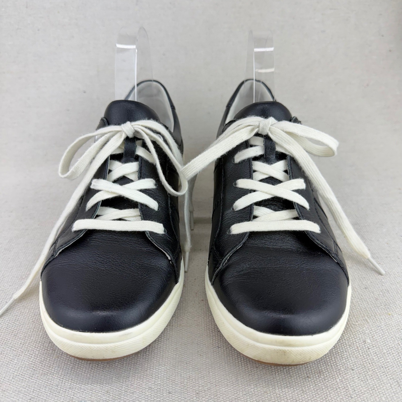 Josef Seibel Caren 01 Black Leather Low Top Sneakers Womens 39 Comfort Shoes