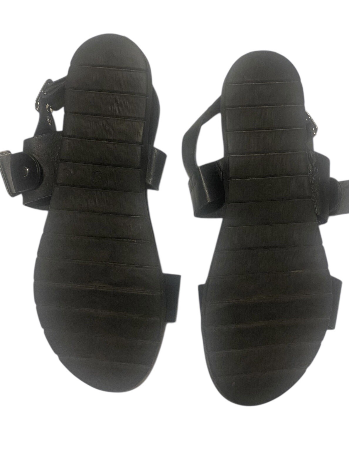 Steve Madden Strappy Buckle Sandals Womens 9 Black Classic Goth Comfort Punk Y2K