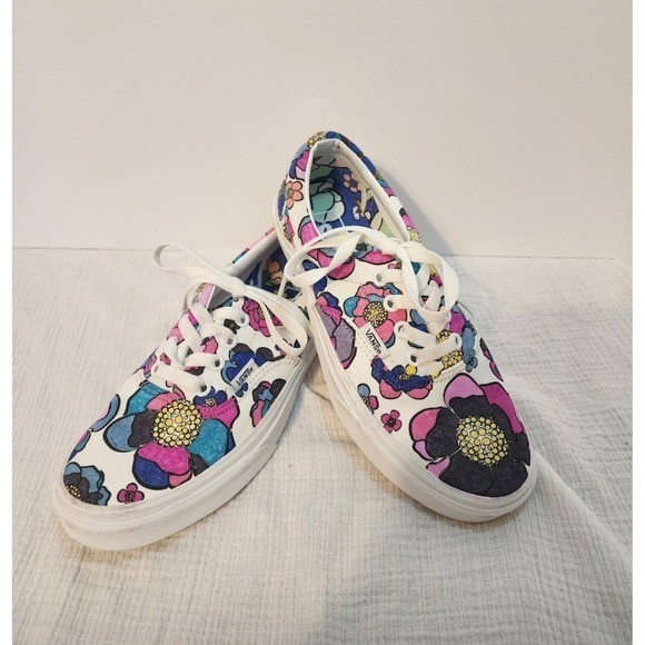 VANS Authentic Off The Wall Era Create Ur Color Shoes Painted Floral Wmn 6.5 New