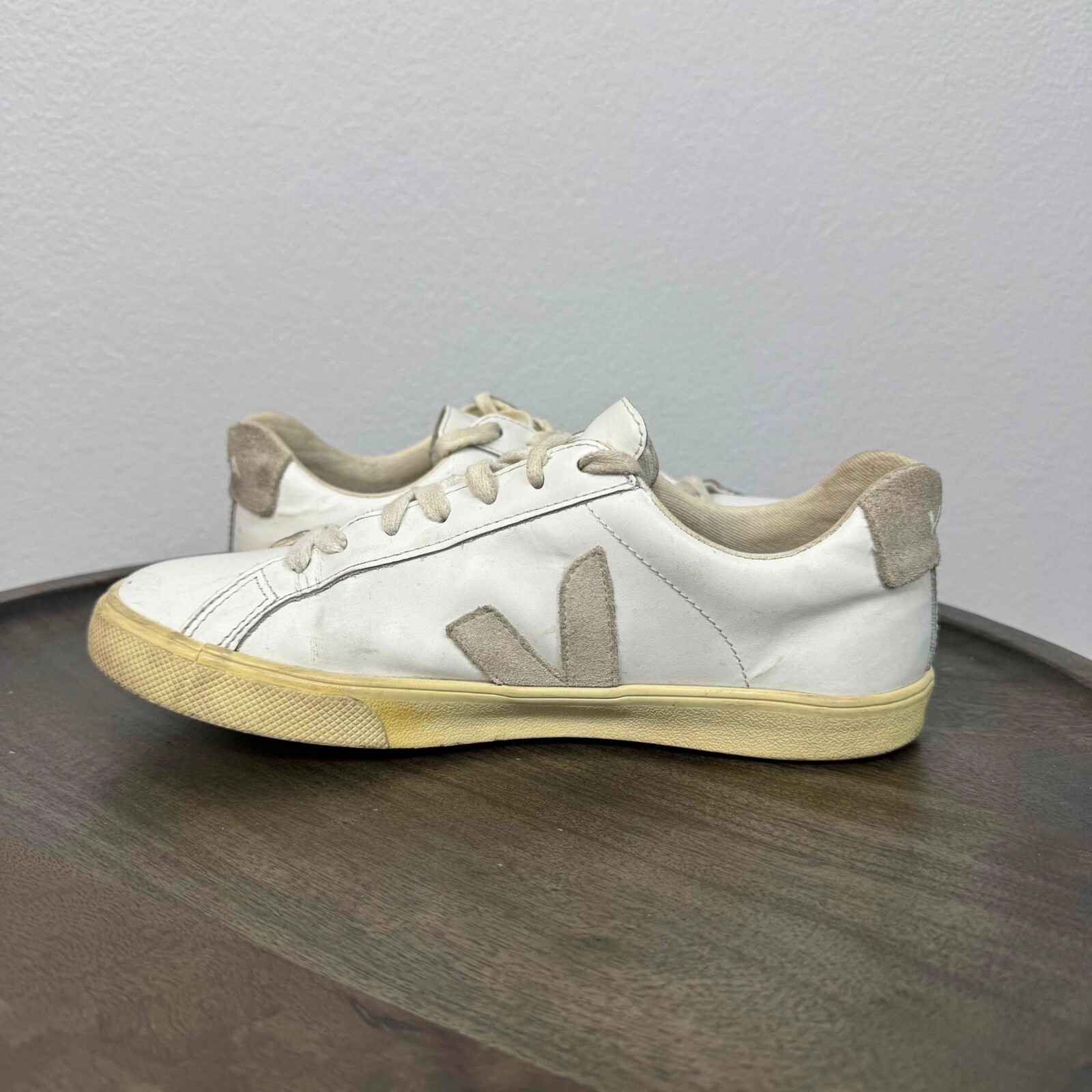 Veja Esplar Women’s Esplar Leather Sneakers Low Top Lace Up Comfortable White 38