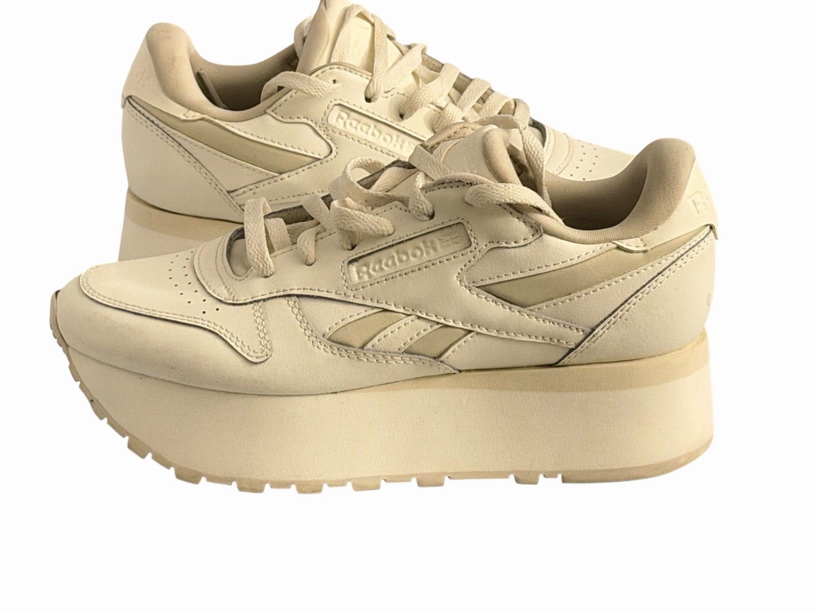 Reebok Classic Triple Lift Womens Shoes Sz 9 Chalk Alabaster Platform Sneakers