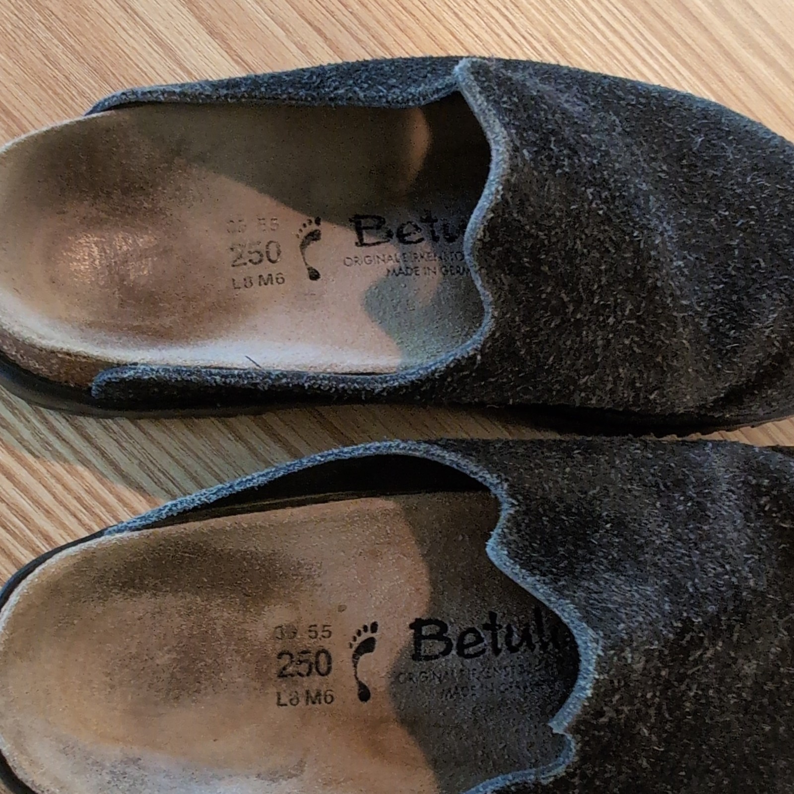 Bertula Suede Black Slip-On Clog Slippers Round Toe US 8 / 39 M Unisex
