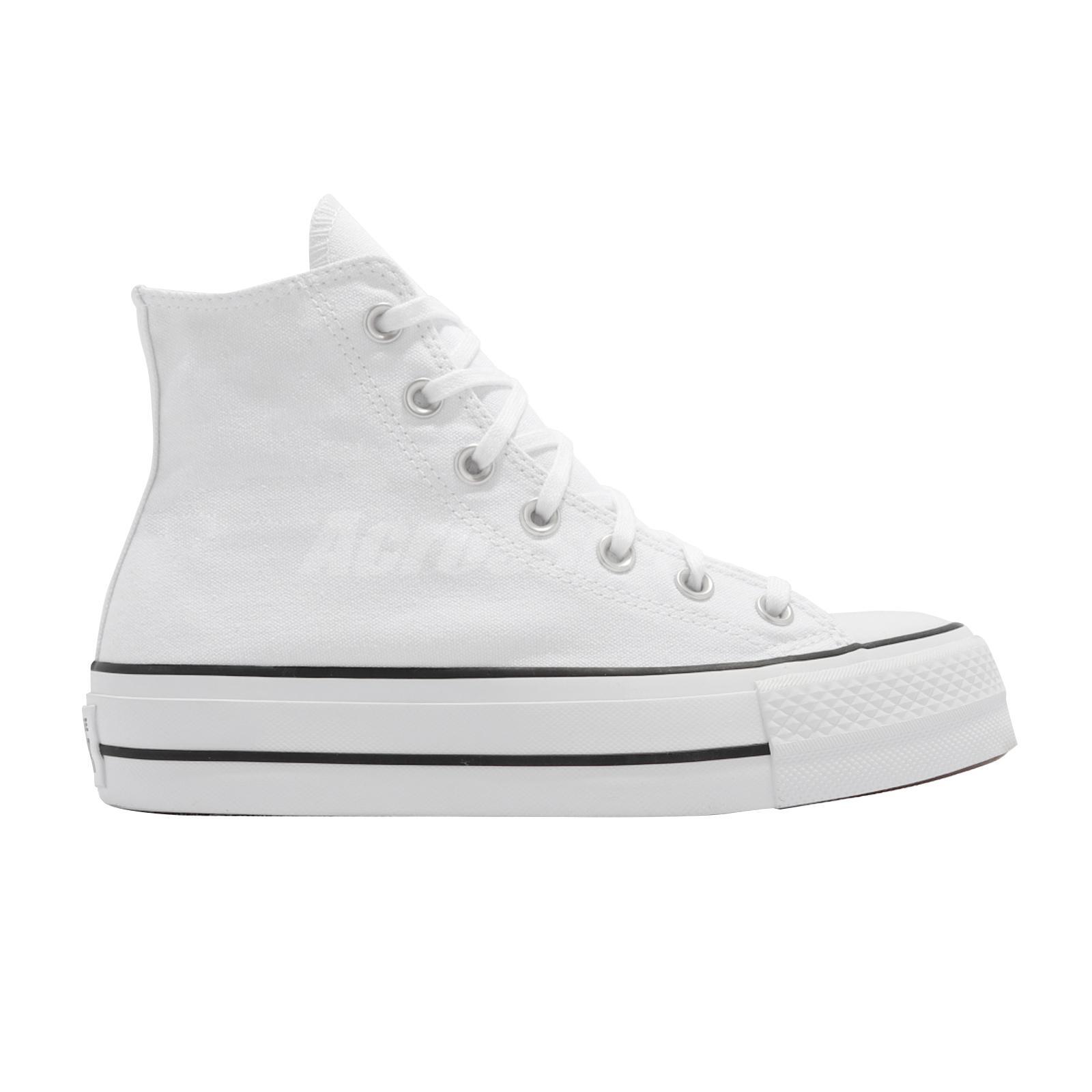 Converse Chuck Taylor All Star Lift Hi White Black Platform Women Shoes 560846C