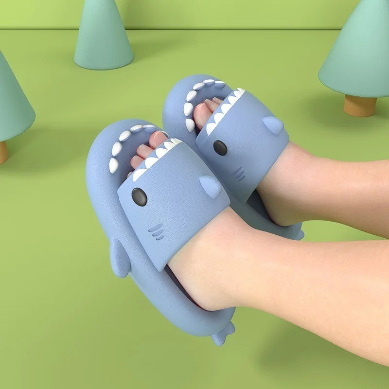Shark Slides for Women and Men, Cute Shark Slippers Adult Youth Cloudy Summer So