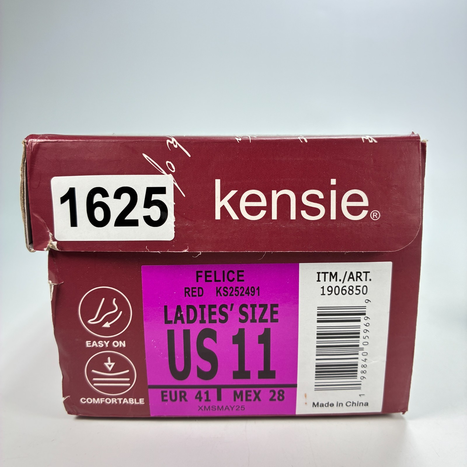 Kensie Felice Red Shiny Patent Slingback Flat Sandals KS252491 Women’s Size 11