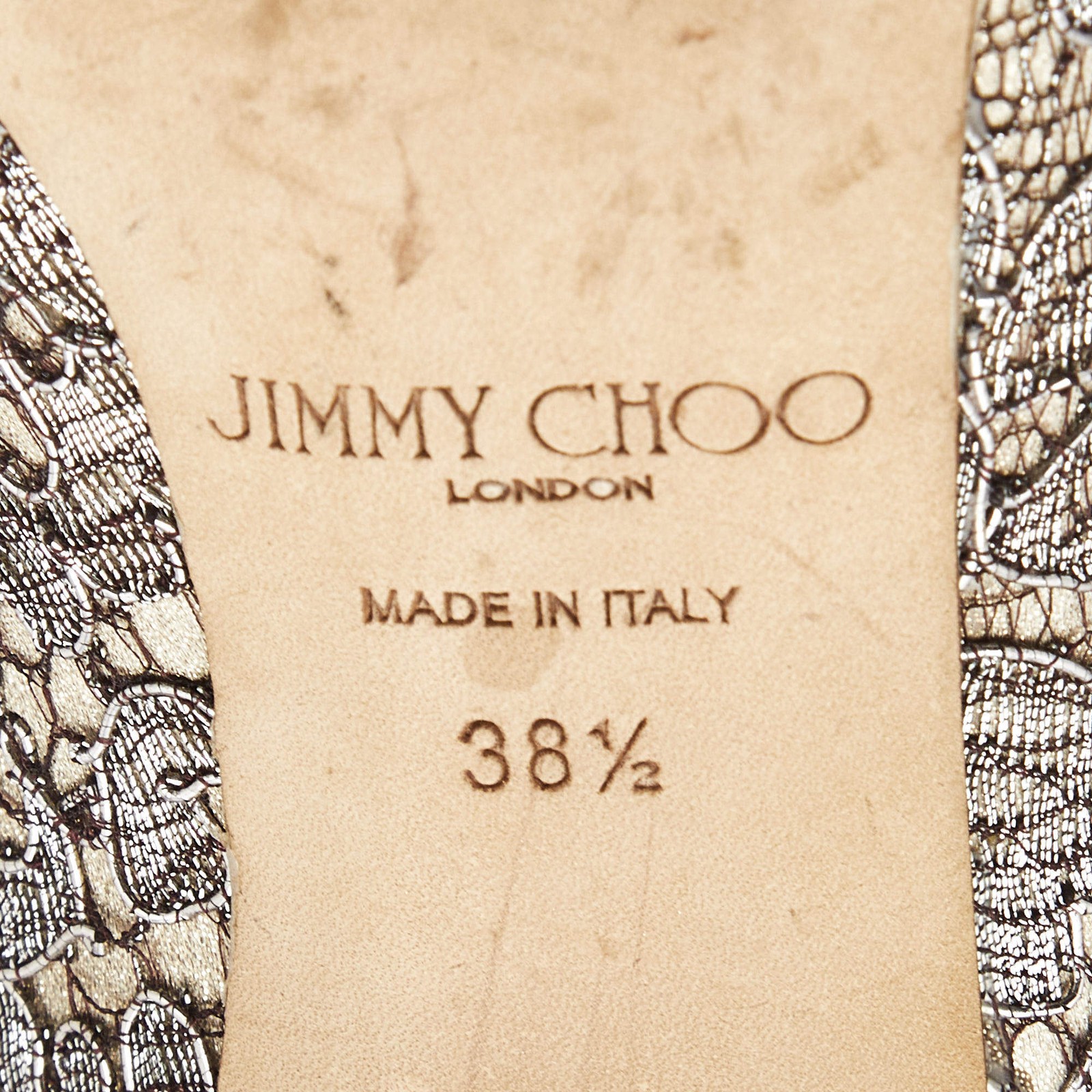 Jimmy Choo GreyBeige Lace Romy Pumps Size 385