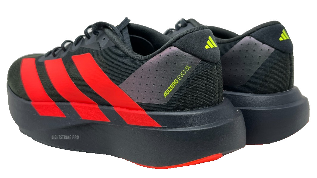 adidas Adizero Evo SL Running Shoe -Women’s, Carbon/Lucid Red/Solar Slime – NEW