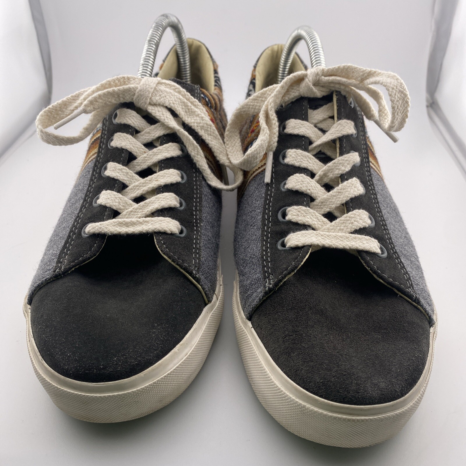 Inkkas Canvas/Suede Sneakers Boho Native Aztec Gray Brown Mens 11 Womens 13
