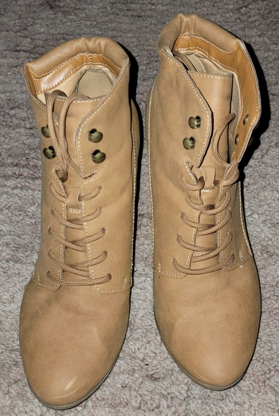 Andiamo, Women’s Heeled Ankle Booties, 10M, Whiskey Brown-Like Color, Used-Good
