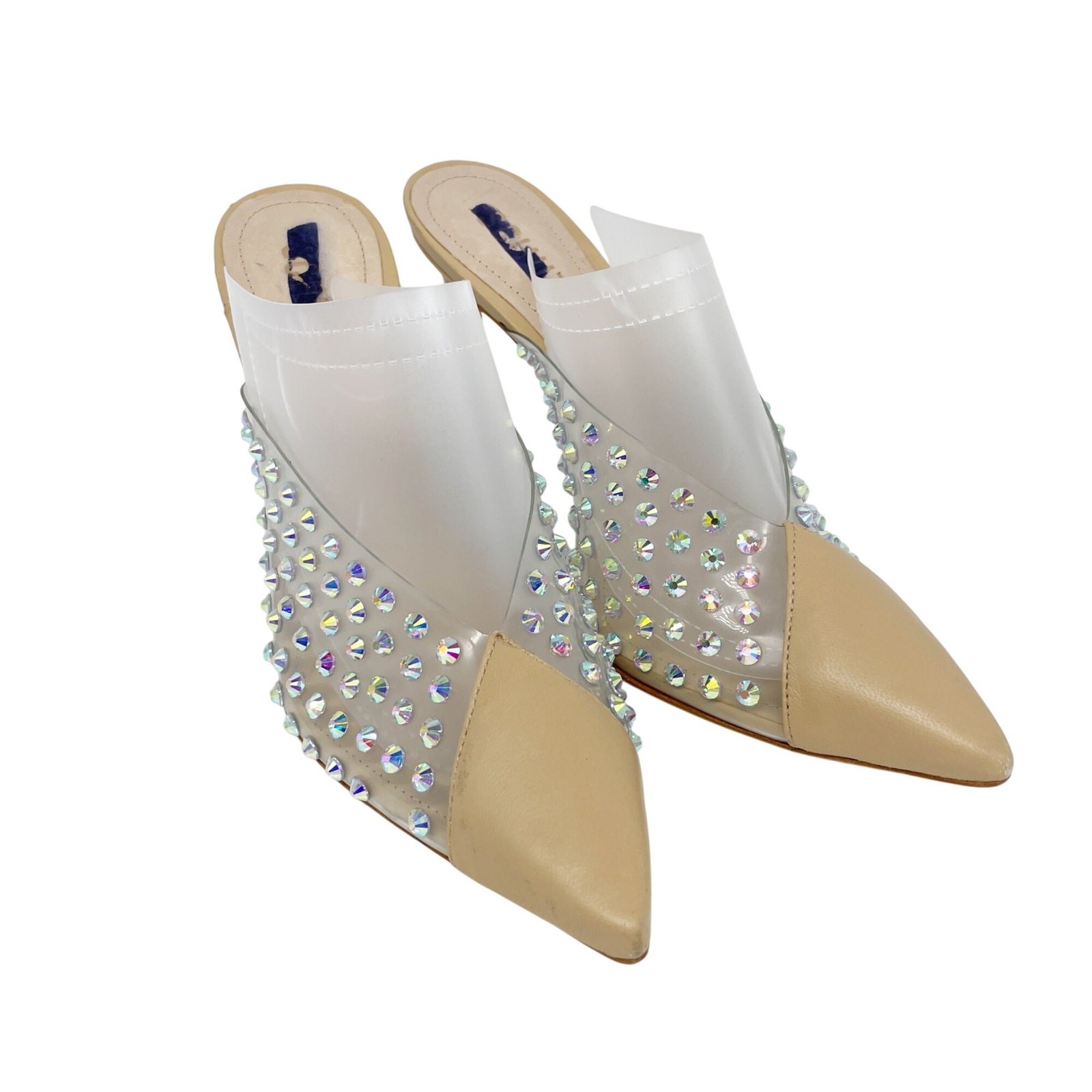 Schultz Women’s Vinyl Greece Iridescent Gems Pump Nude Size 7B