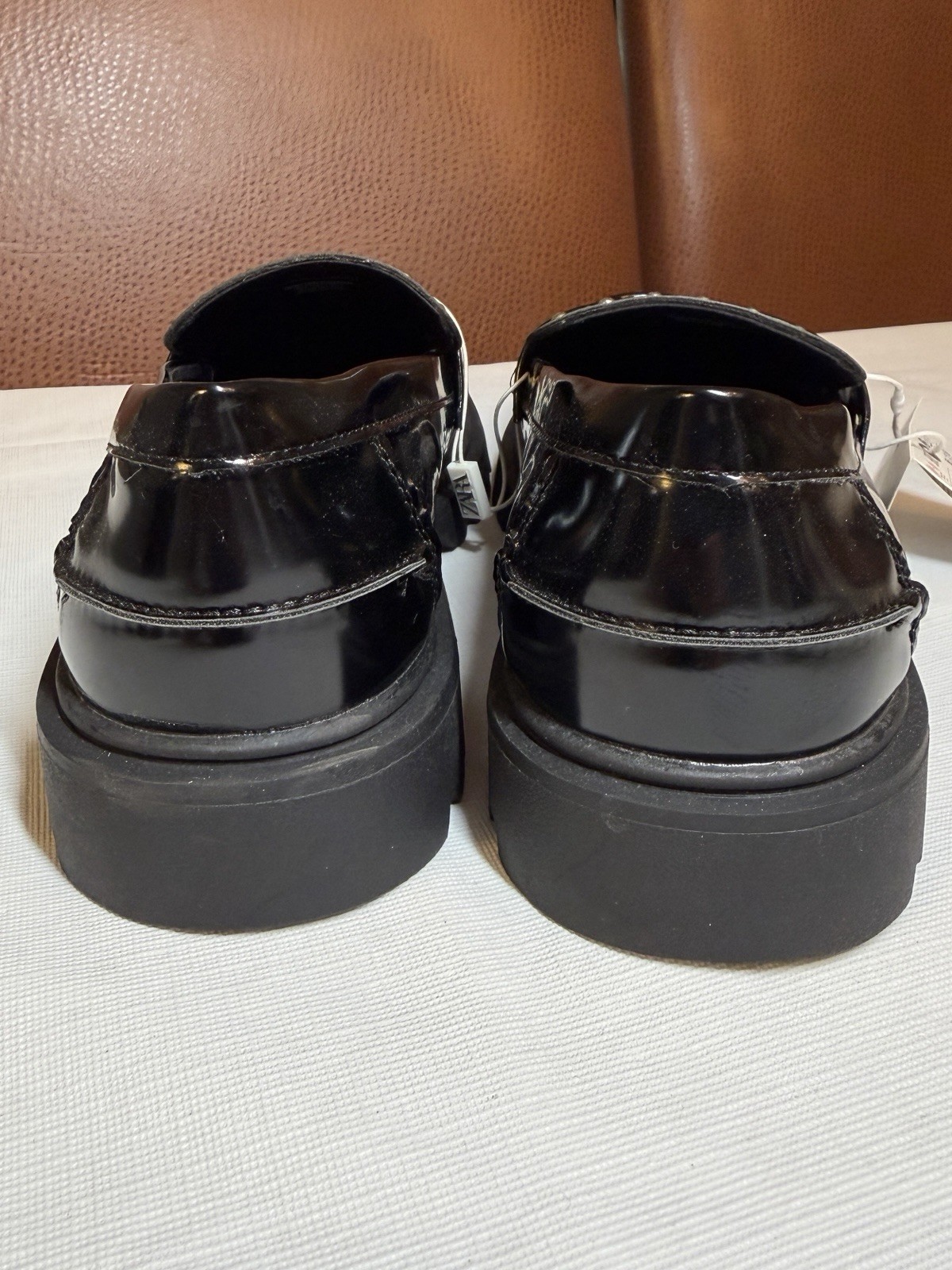 ZARA Women’s Black Studded Loafer Flats Slip-On Round Toe US 7.5-8 EU 38 Casual