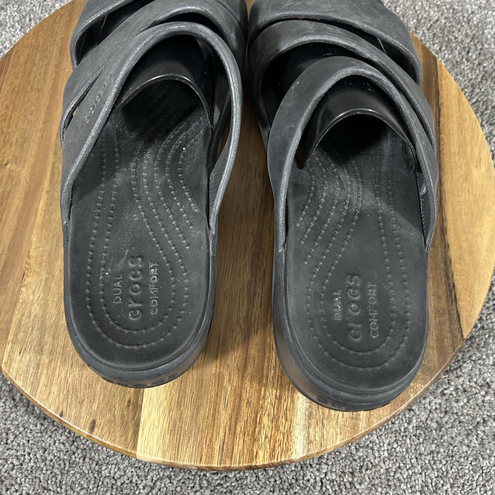 Crocs Getaway Strappy Women’s Size 10 Black Classic Slip On Comfy Sandals Used