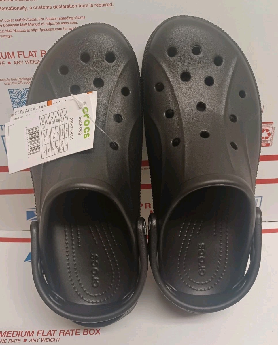 Brand New Crocs Bella Platform Clog M8W10 Black Smooth Orthotic Footbed Unisex