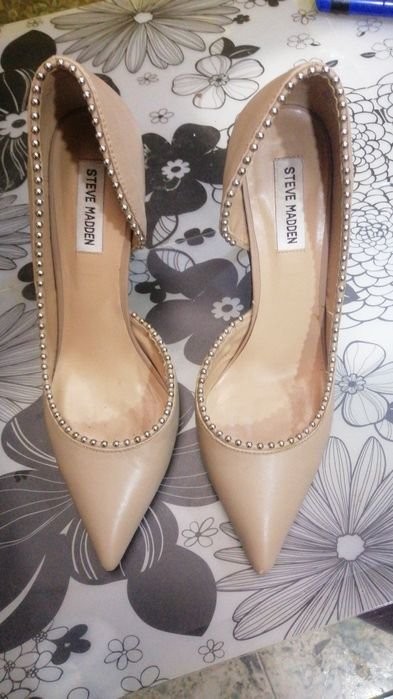 women steve madden heels beige leather 41