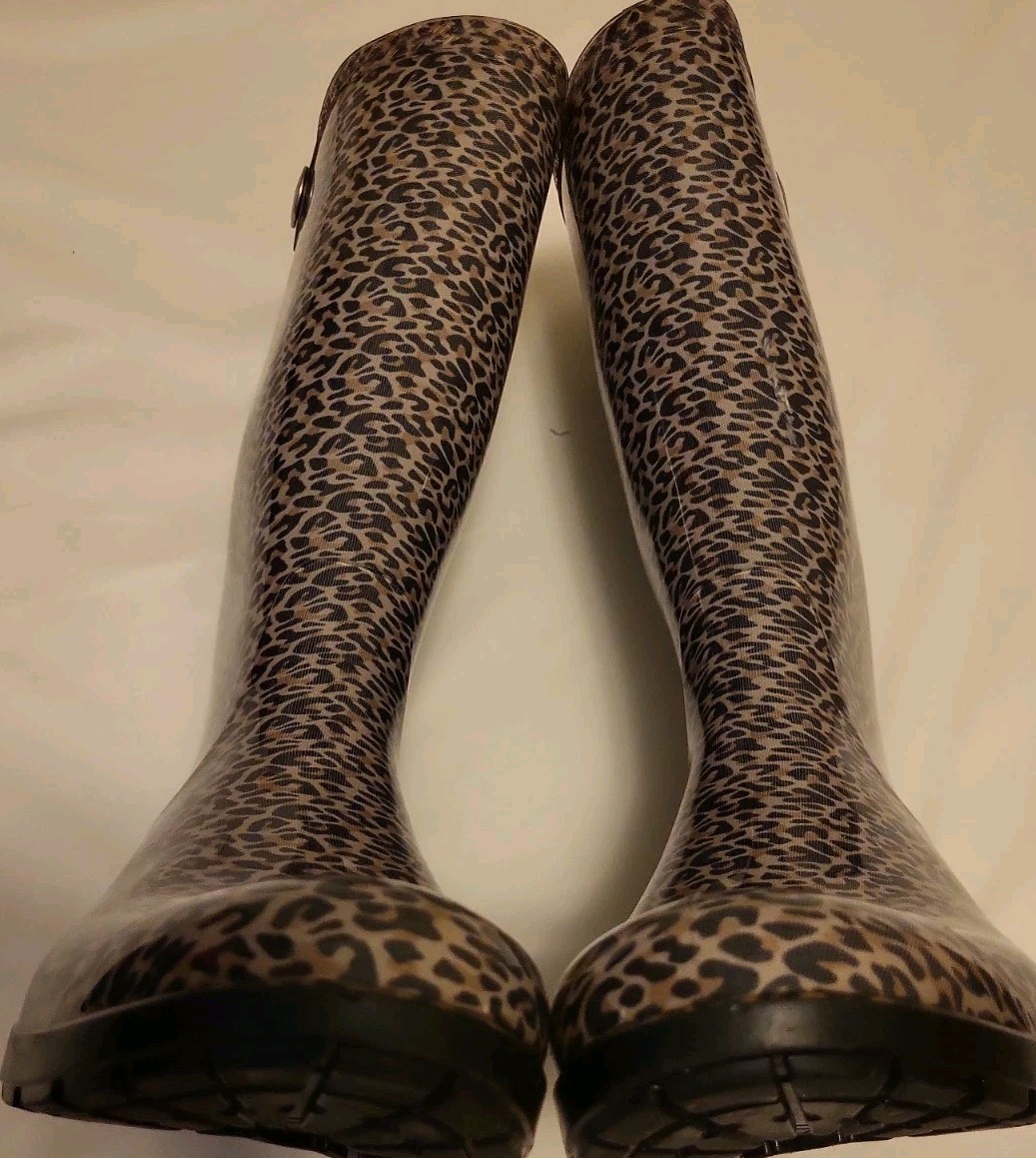 🔥Ugg Women’s Classic Shaye Tall Rain Boot Black Leopard Size 9