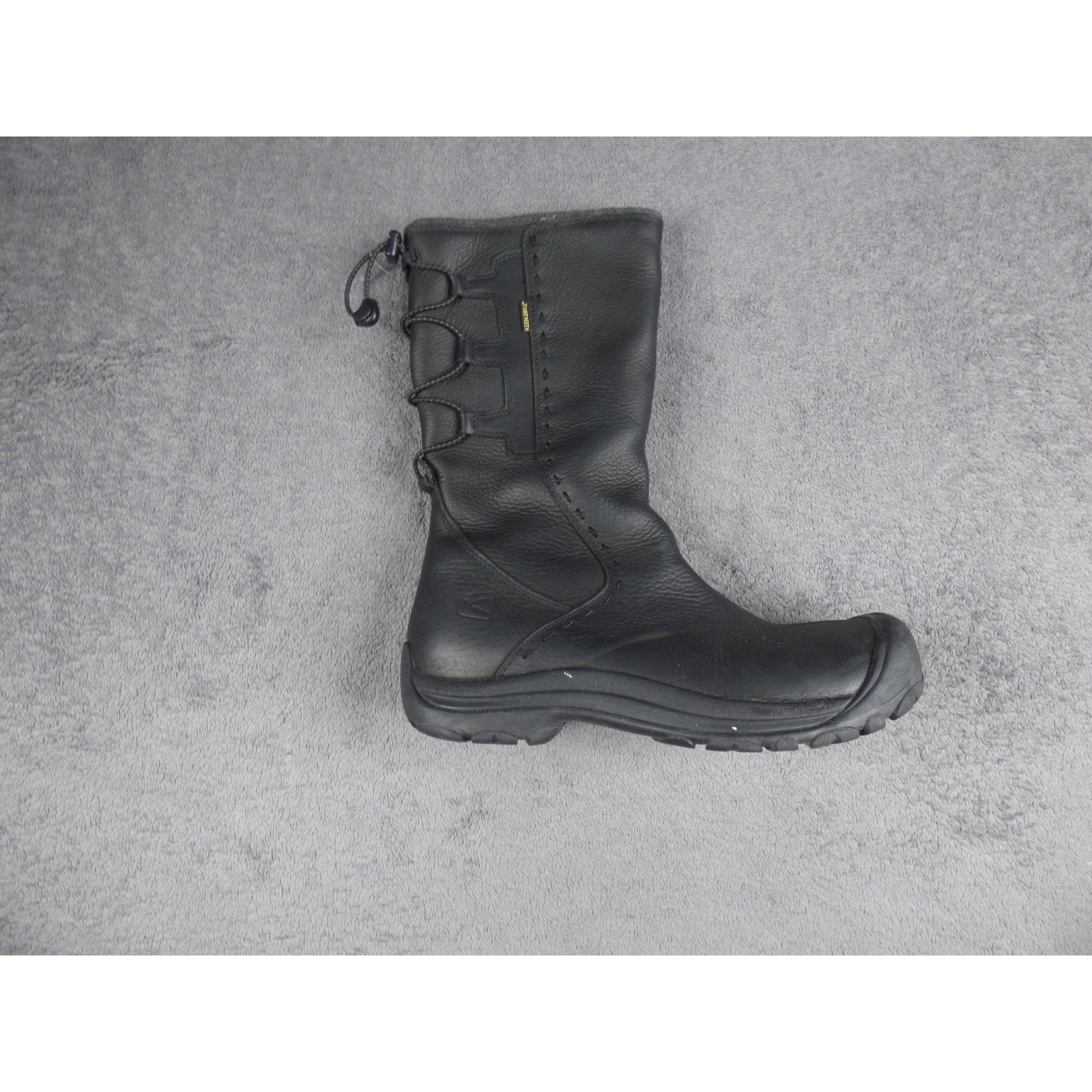 KEEN Bern Baby Bern Black Leather Waterproof Tall Boots Womens 11 Side Zip