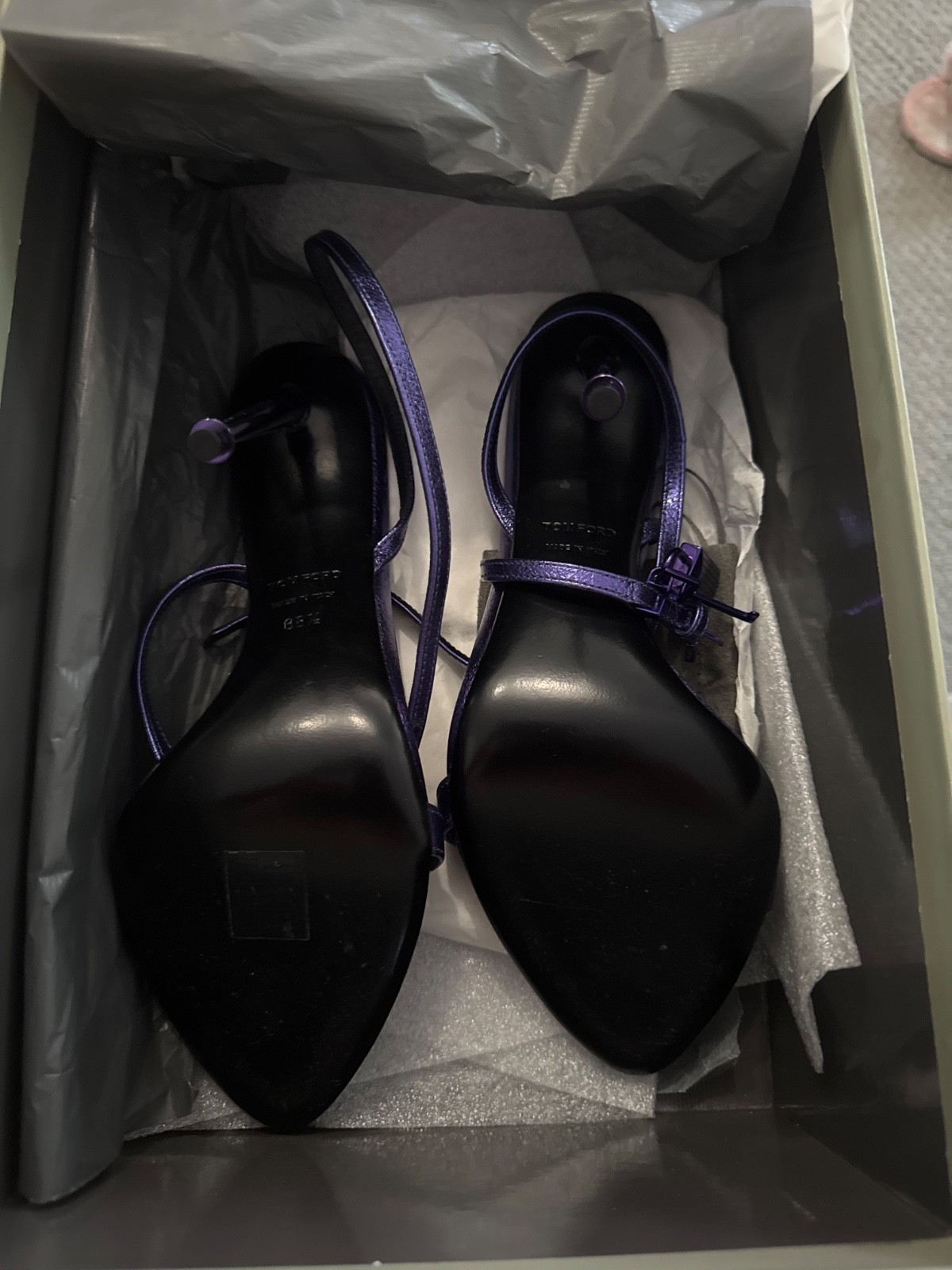 purple tom ford metallic heels 8.5 worn once , looks brand new