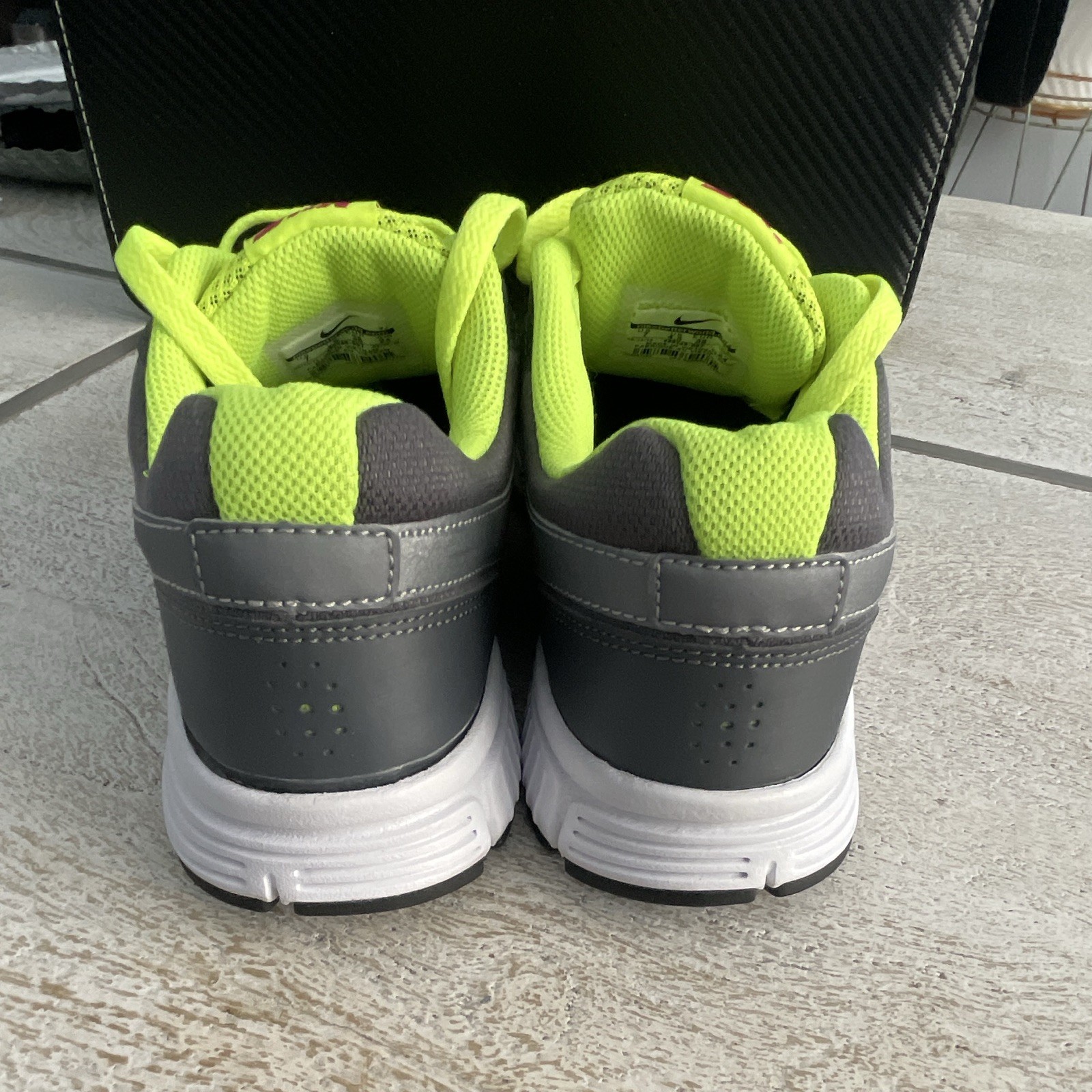 Nike Revolution Low Top Athletic Sneakers Lace-Up Gray Neon Yellow Pink Size 7