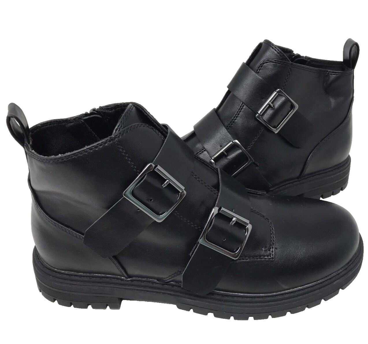 SO Women’s Fettuccine Zip Up Comfort Fashion Ankle Boots Black Size:9.5 121D
