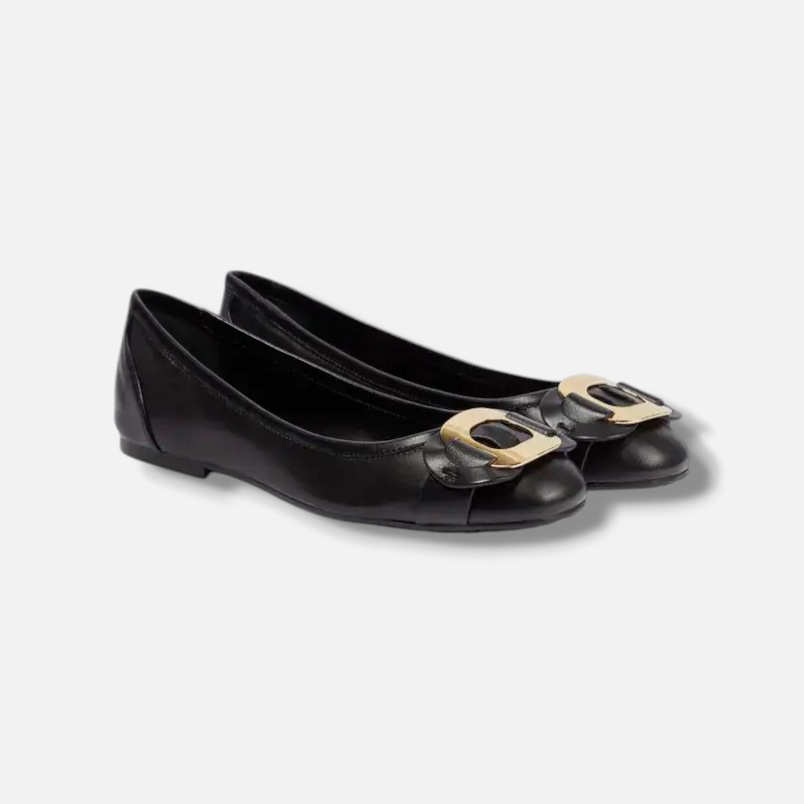 See By Chloé Women’s Black Chany Leather Ballet Flats Shoes Size EU:40 US:10