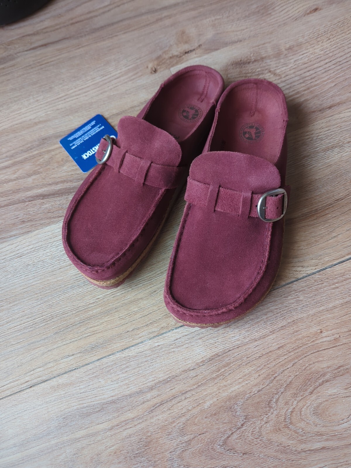 Birkenstock Buckley Suede Moc Toe Clogs Maroon EU 39 Women 8-8.5
