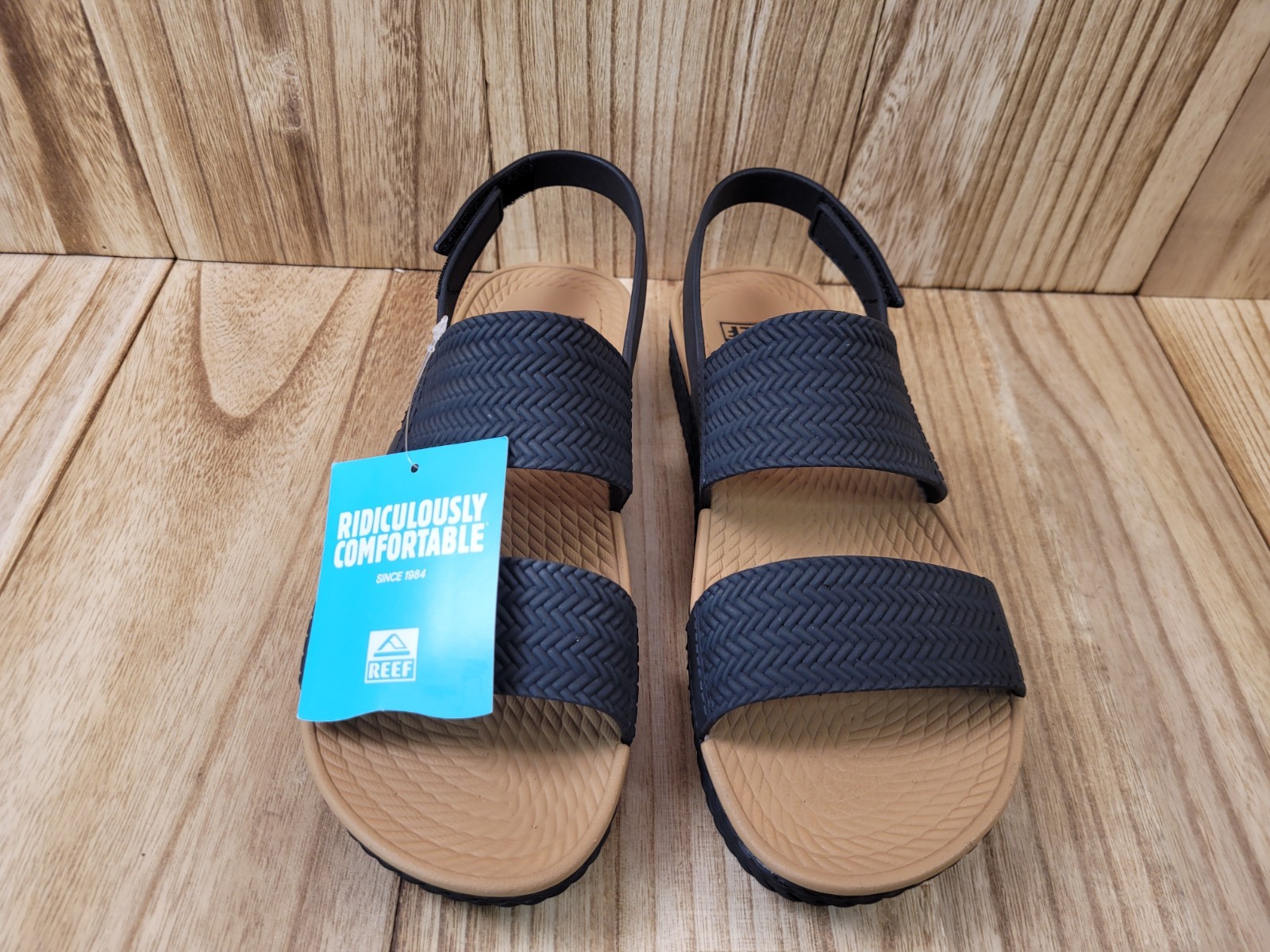 Reef Womens Water Vista Black Tan Size 8 NEW WITH TAGS