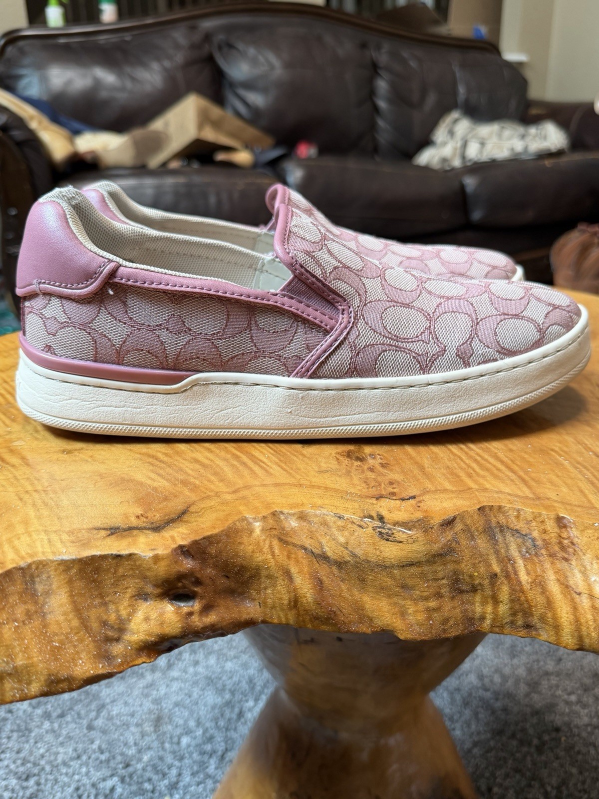 Coach Wells Women’s Signature Slip-On Sneaker Pink C4393 Size 9B No Box