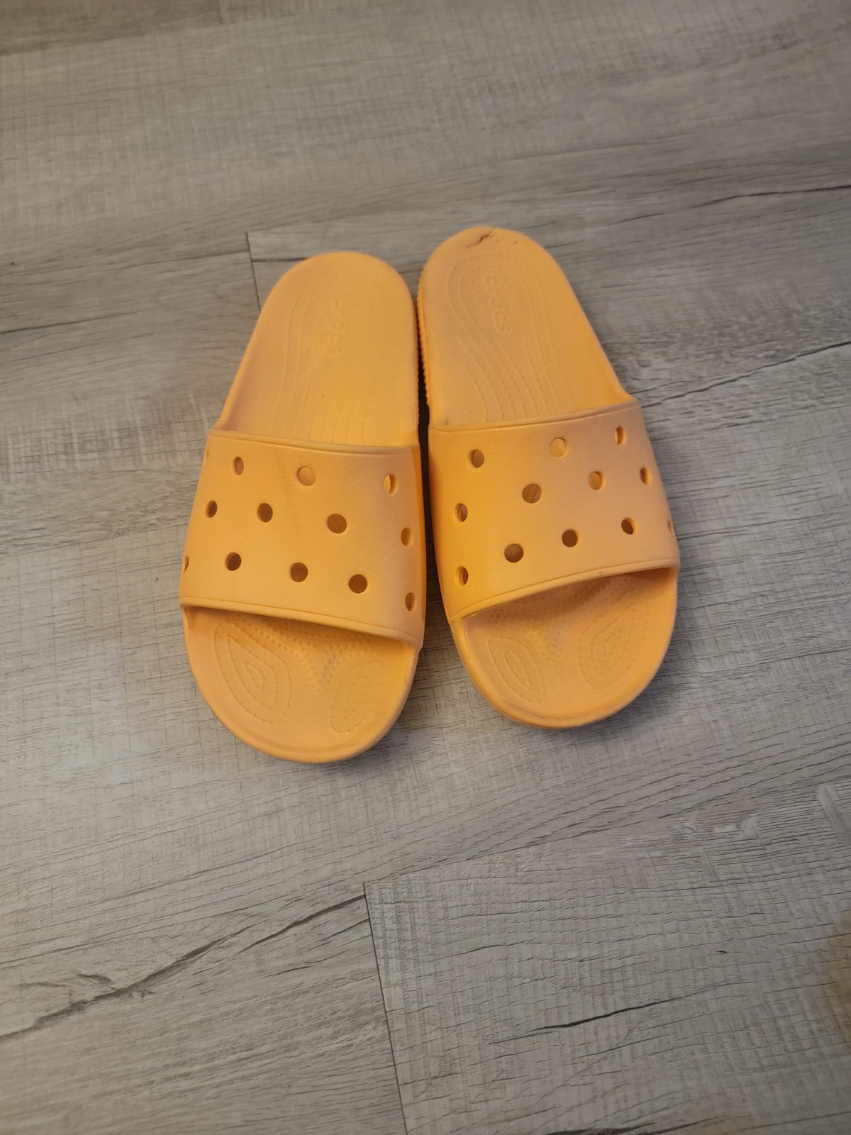 Iconic Crocs Comfort Orange Slide Sandals Size Men’s 7 Women’s 9