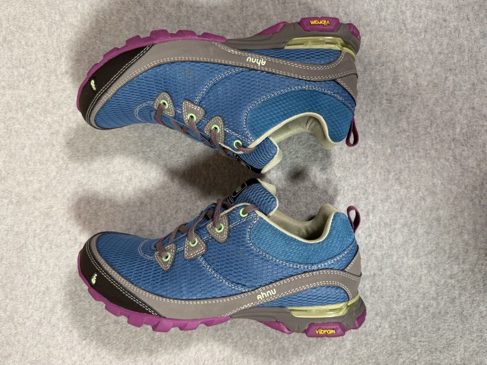 Ahnu Sugarpine Air Mesh Trail Hiking Shoes Womens Size 8 Vallarta Blue Vibram