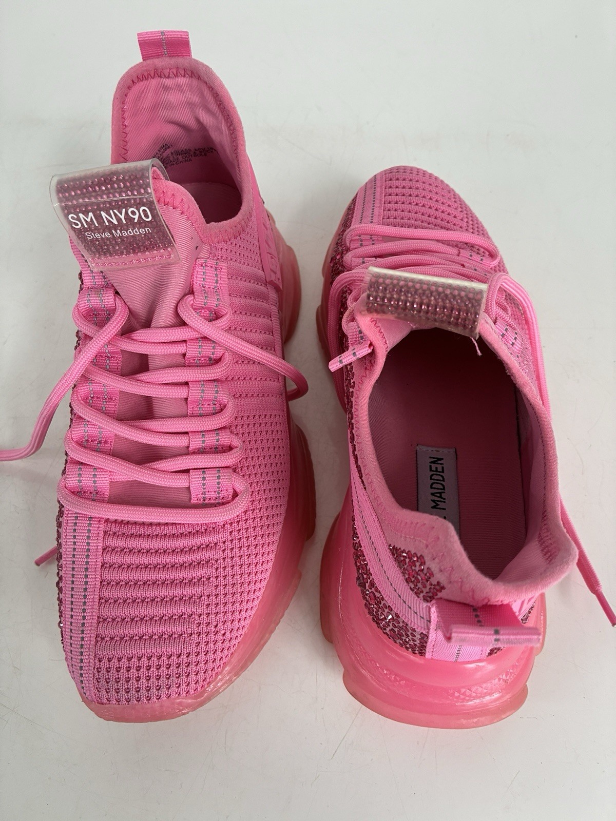 STEVE MADDEN Women’s Hot Pink MAXIMA SM NY90 RHINESTONES SNEAKER-Size 8.5 M